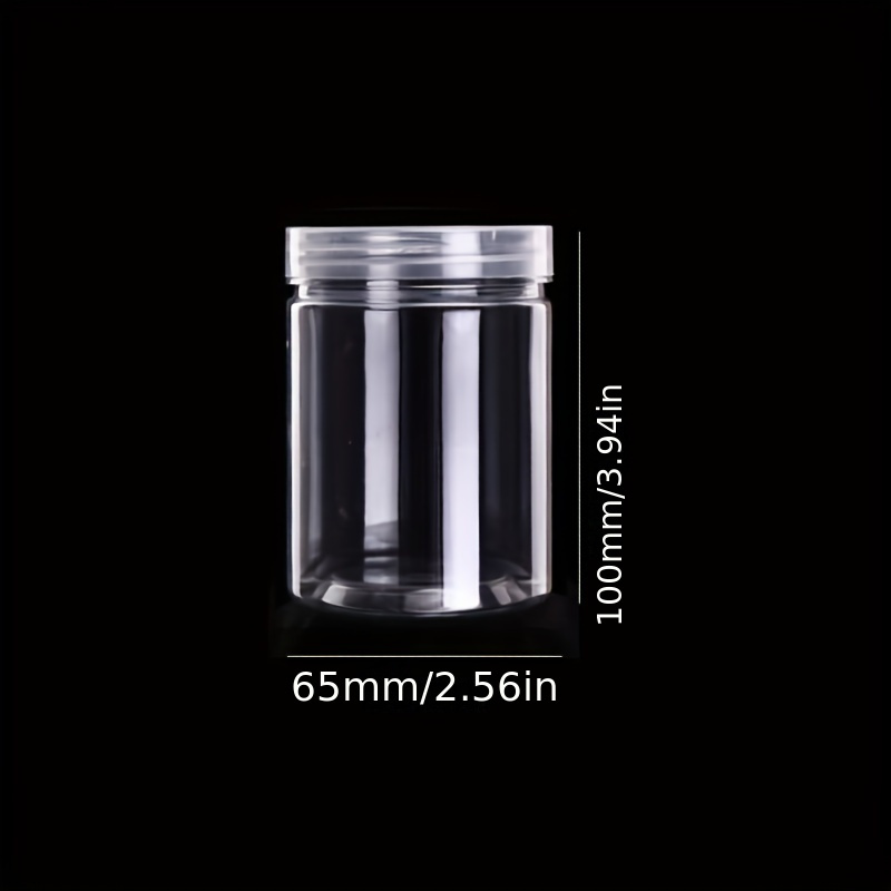 Round Plastic Jars with Transparent Screw Top Lid, 2Pcs - Clear