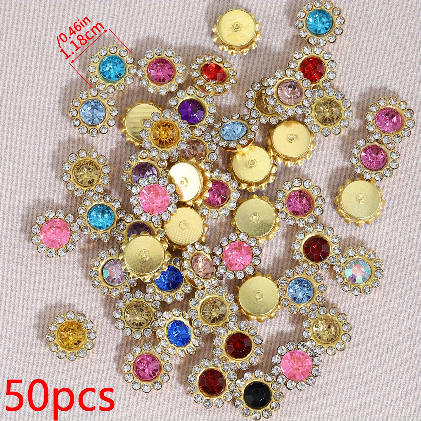 rhinestone buttons sew on colorful glass