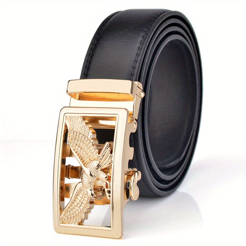 High Quality eagle Golden buckle belt men Cowskin luxury brand
