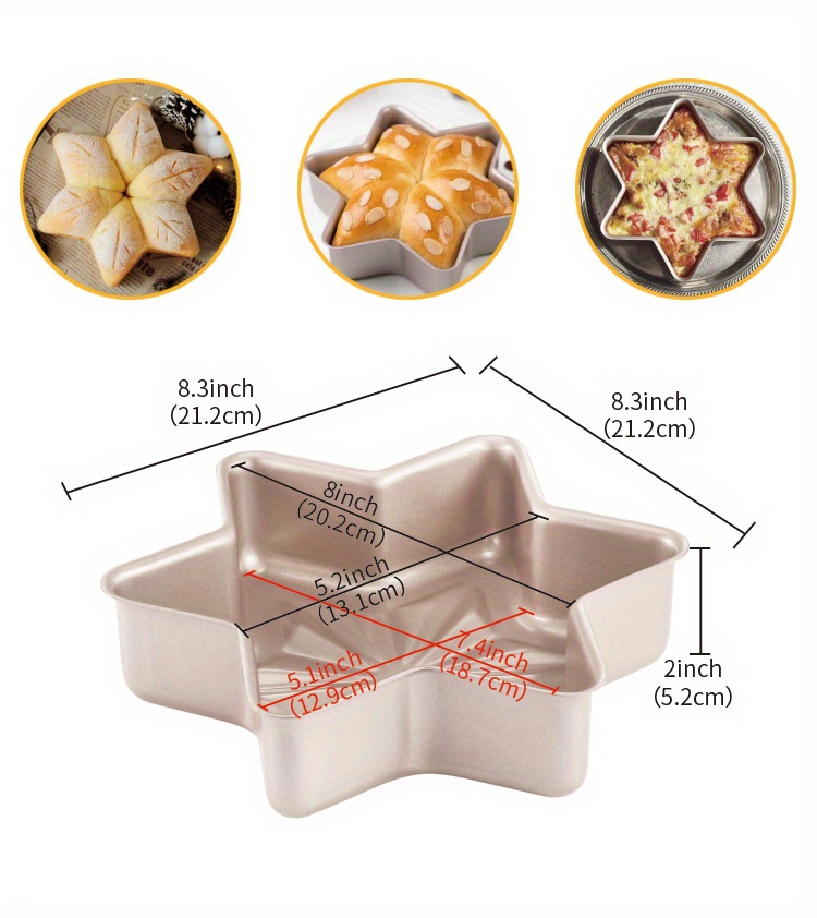 Mini Christmas Star Shaped Cake Mold, 5.3 Inches (about 14.9 Cm) Cake Pan  With Non-stick Coating Baking Mould Tray For Christmas Cake, Chocolate,  Candy Making