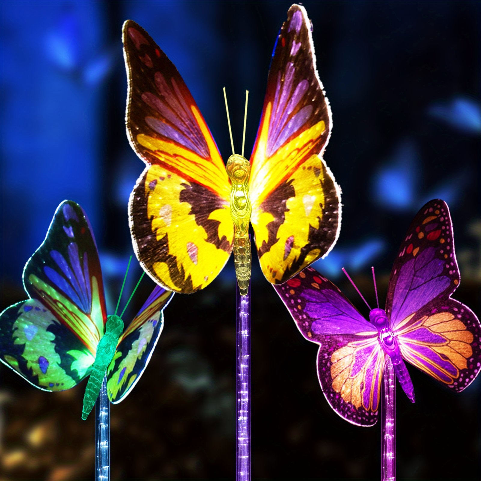 Solar Garden Lights, 6 Pack Solar Garden Stake Light, Multi-color Changing  Solar Powered Decorative Landscape Lighting Hummingbird Butterfly Dragonfly