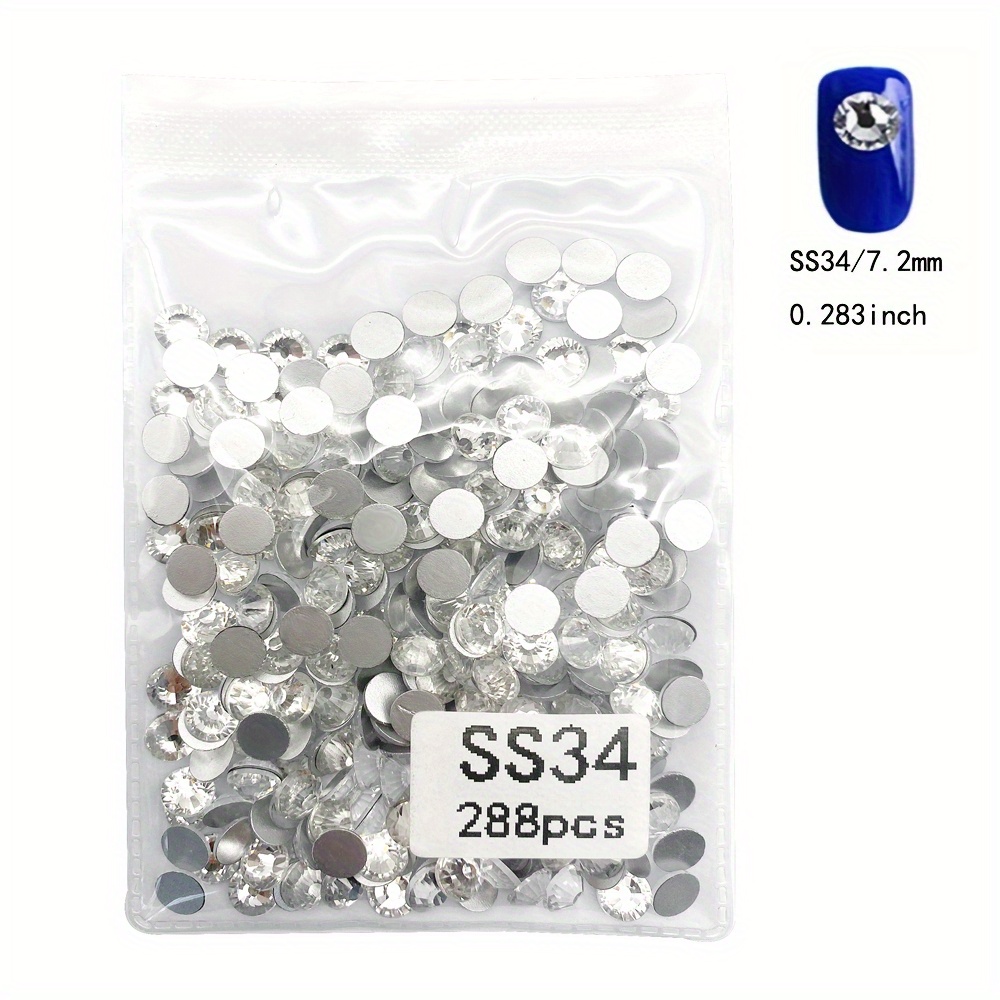  4320Pcs SS6 Flatback Rhinestones for Crafts Bulk Clear-White  Craft Gems Nail Crystals Jewels Glass Diamonds Stone-Small Silver  Rhinestones for Nails Costumes Clothes Shoes Projects DIY Wholesale