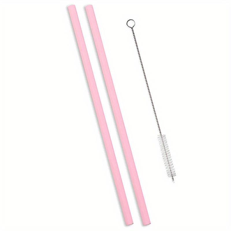 1Pc Pink love Silicone Straws Food Grade Reusable Silicone Drinking Straws  Travel Drinking Straw With Cleaning Brush Party Straw - AliExpress