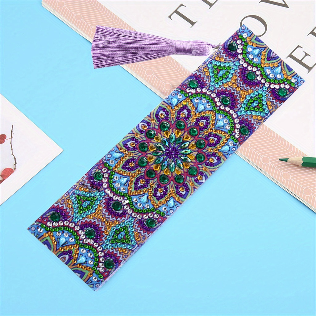 Mandala Diamond Painting Bookmarks, Diy Leather Bookmark Diamond Art Kit  Special Shape Crystal Adult Child Student Gift - Temu