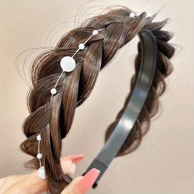 Artificial Style Braided Headband Fashion Wig Twist Braid Hair Hoop DIY  Women