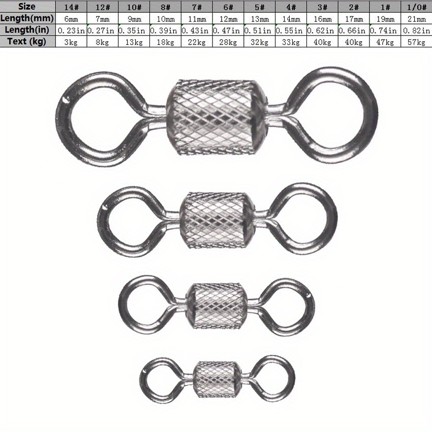 Fishing Swivels: 1# 14# Sizes Solid Connector Ball Bearing - Temu