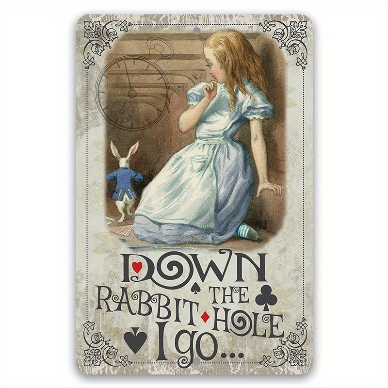 Alice in Wonderland Decor - Imagination Is The Only Weapon - Metal Sign -  Use Indoor/Outdoor - Metal Alice in Wonderland Signs Home Decor Wall Art 