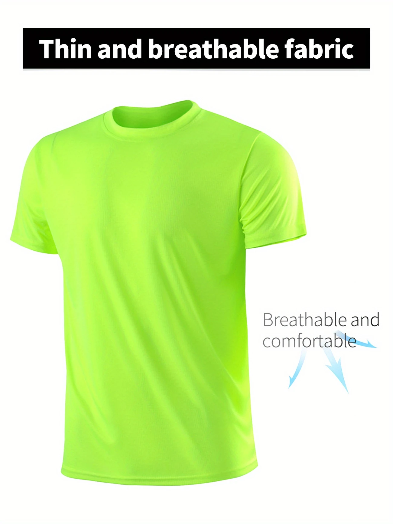 mens ultra thin quick dry athletic t shirt breathable lightweight polyester short sleeve round neck dark blue with checkered detail ideal for casual wear workout shirts details 0