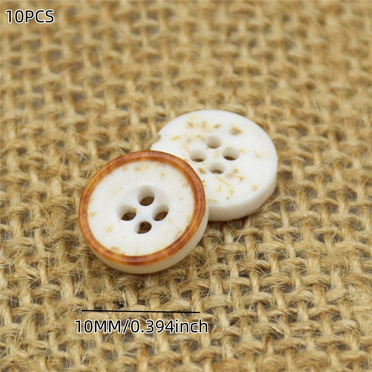 50pcs/pack White Color 4 Holes Buttons Shirt Buttons For Men Apparel  Supplies Sewing Accessories Size 0.43inch