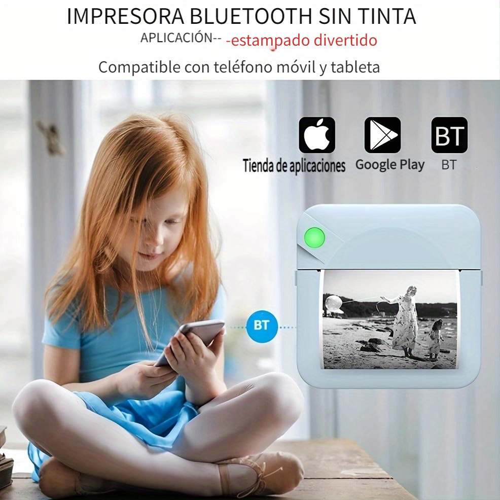 Mini Impresora Portátil Bolsillo, Impresora Fotográfica Sin Tinta Impresora  Inalámbrica Ios/android Teléfono Inteligente - Oficina Escuela - Temu