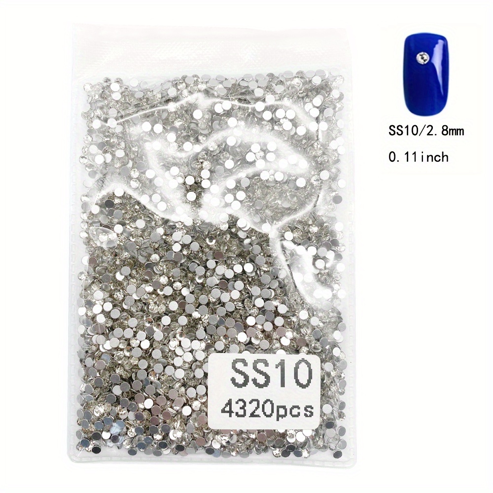 4320Pcs SS20 Flatback Rhinestones for Crafts Bulk Clear-Crystals White Craft  Gems Jewels Glass Diamonds Stone 5mm-Silver Gems for Nails Dance Costumes  Clothes Shoes Tumblers DIY Wholesale HINABTRU Crystal Clear Clear-Sto