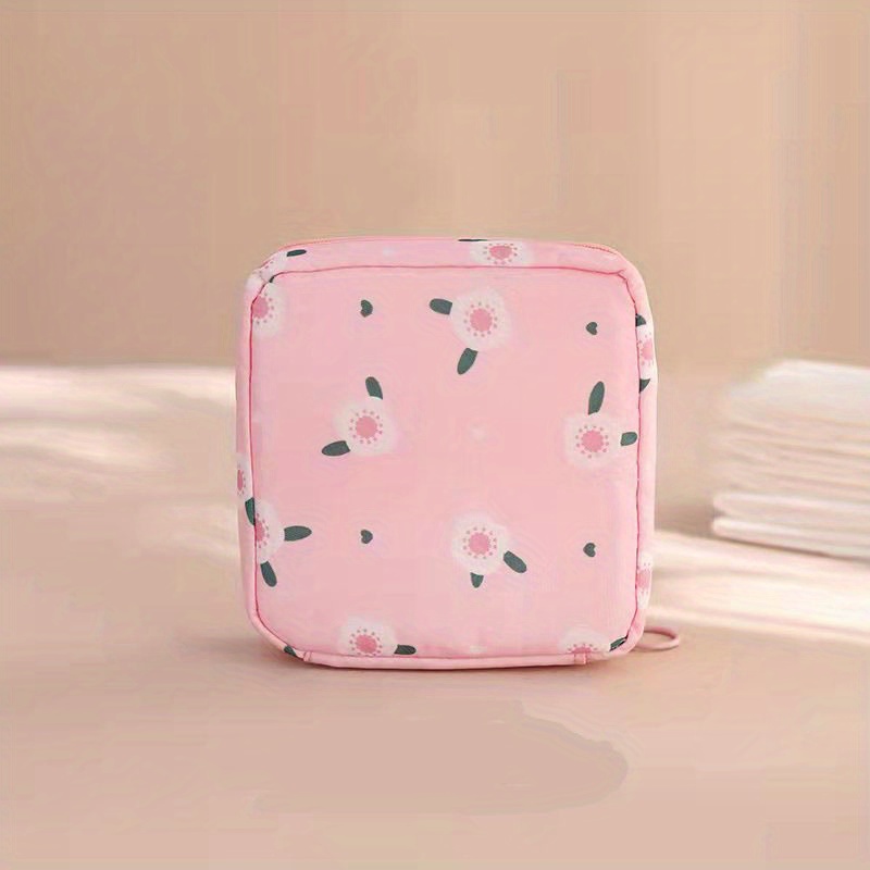 Sanitary Napkin Bag Toiletry Period Pad Bag Tampon Holder Mini Purse  Zipper,Ring