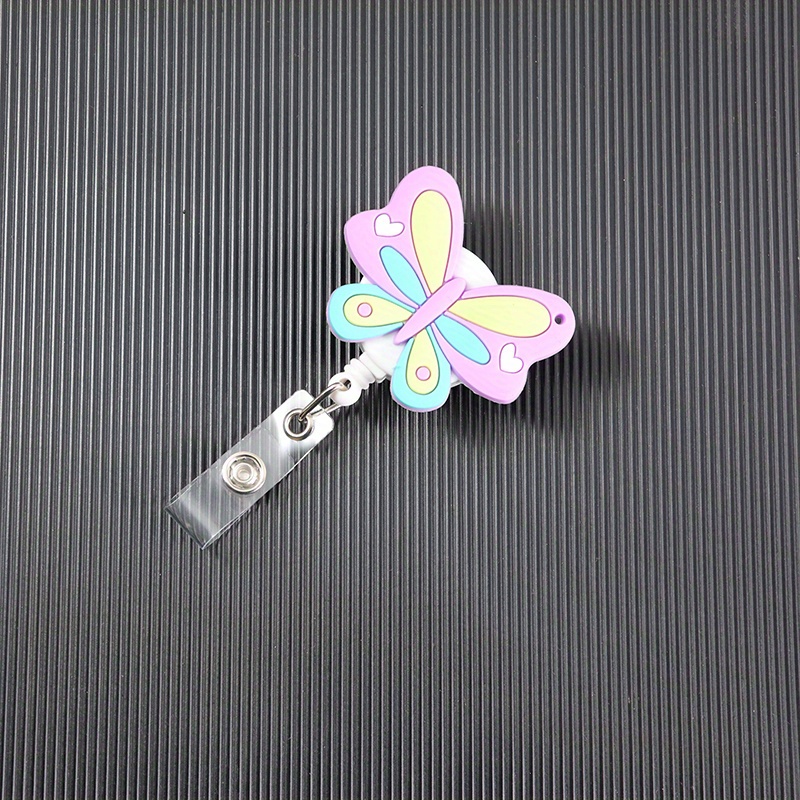 Cute Butterfly Badge Reel: Retractable Decorative Id Card - Temu