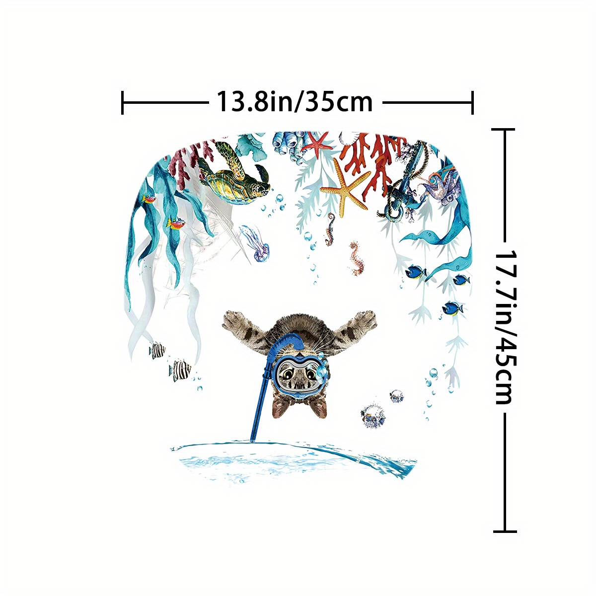 Bathroom Rugs Shower Curtain Cute Diving Cat Pattern - Temu