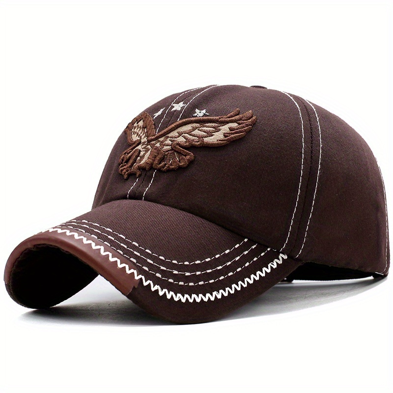 Men's Spring Eagle Embroidery Baseball Cap Cool Trendy Peaked Cap ...