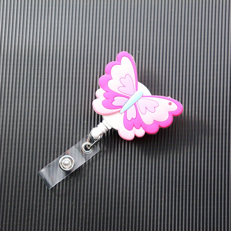 Butterfly,Clips,Badge Reel Retractable Cute Decorative Badge Holder with Sturdy Clip Name Nurse Badge Reel Clip On ID Card Holders for Nurse