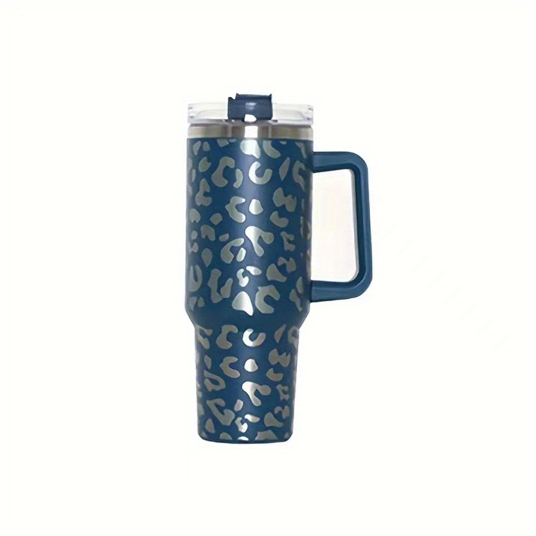 Regalo personalizado para estilista para mujer, vaso de acero inoxidable  con tapa, estampado de leopardo, taza de café, regalos para mujeres
