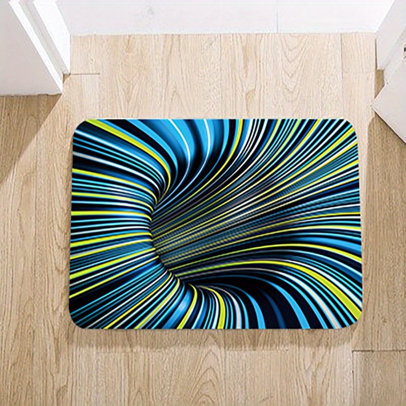 1pc 3d Gradient Color Hole Shaped Carpet Door Mats, Modern