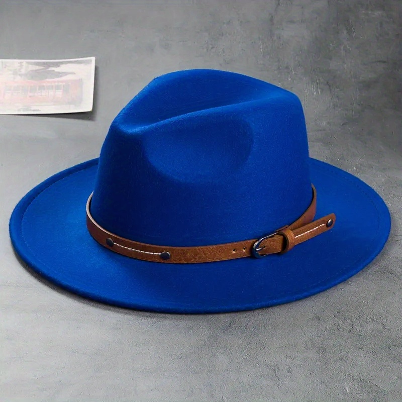 Blue felt hat, lightweight, original and cozy warm — % fiber & textile  artiste /Paris