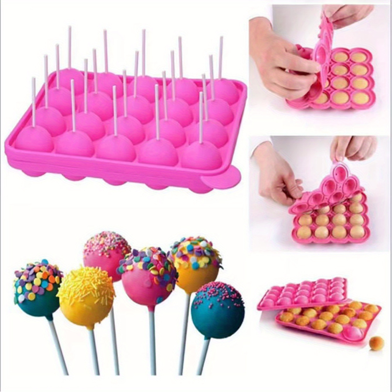 303 Piece Lollipop Mold Silicone Molds Candy Molds Set Typical Round Heart  Star Bear Cute shape Chocolate Hard Candy Mold Silicone Lollipop Candy