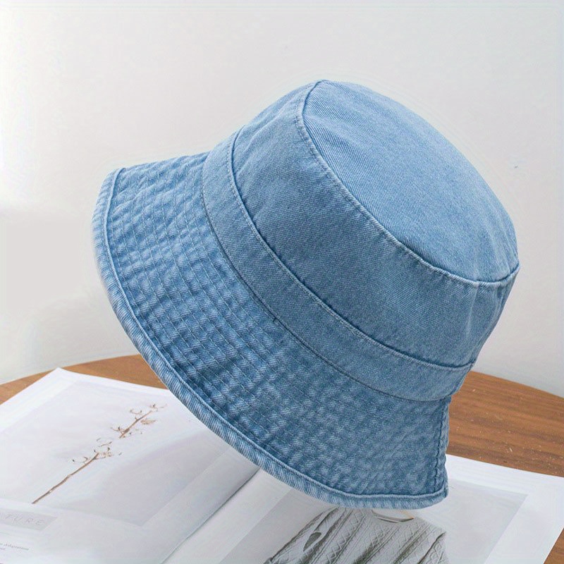 Bucket Hat 100 Cotton Denim Lightweight Packable Outdoor Summer Beach  Fishing Sun Hat, Shop On Temu And start Saving