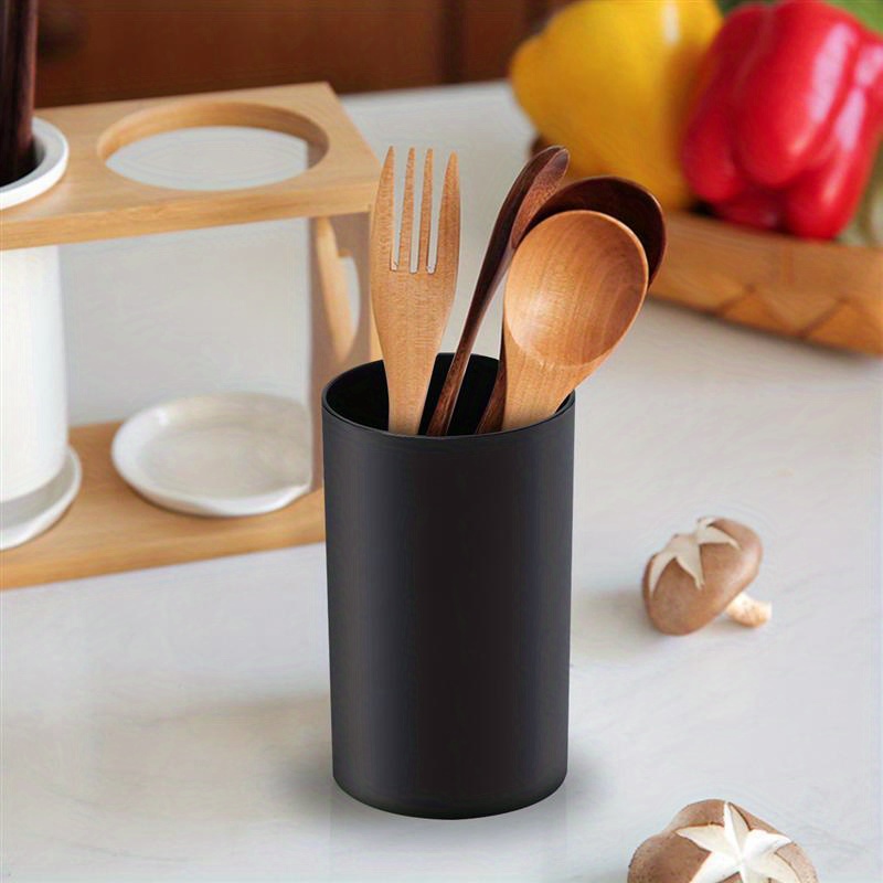 1pc stylish plastic utensil crocks kitchenware storage bucket for cooking utensils chopsticks and more convenient and easy to clean details 1