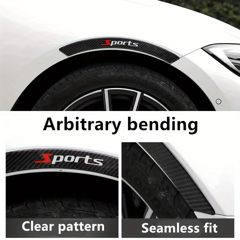 new car wheel eyebrow anti collision strip modified carbon fiber front and rear wheel eyebrow stickers to cover scratches decorative stickers details 2