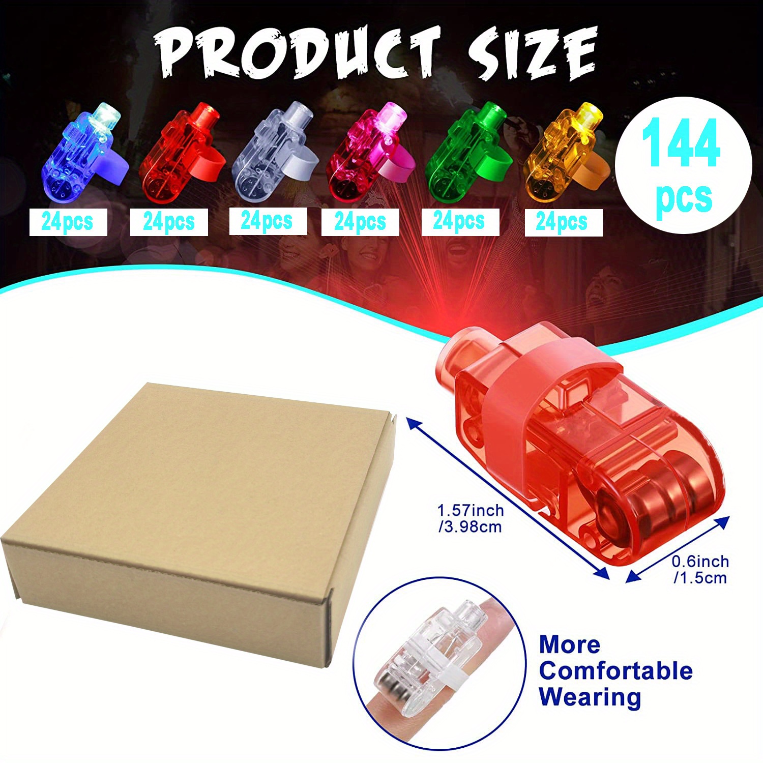 Innotechcity Super Bright Finger Taschenlampen Bunte LED Finger  Fingerlichter Lichter ideal für Party mit Gummiband (10 Stück (Farbe  zufällig)) : : Baumarkt