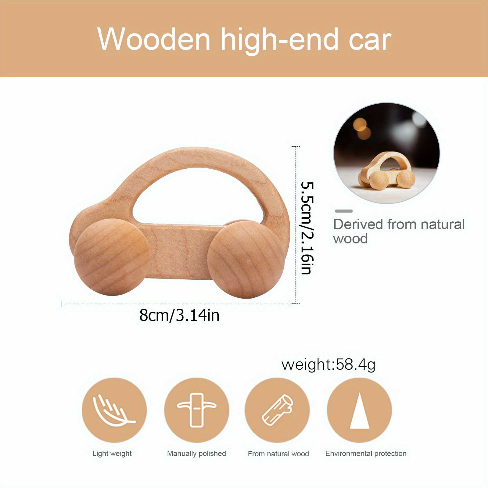 baby car toy wooden       high end car   childrens toy birthday gift for 3 years old details 0