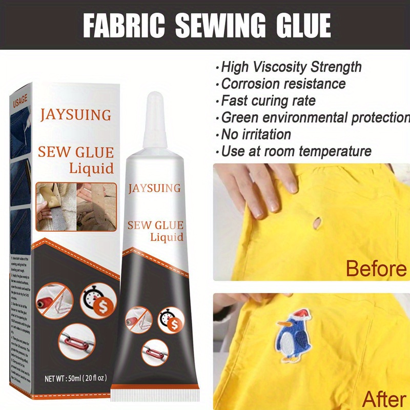 Fabric Glue Liquid Permanent Fusion Multipurpose Strong Reinforcing Fast  Curing DIY Sew Glue Clothing Glue for Denim Clothing