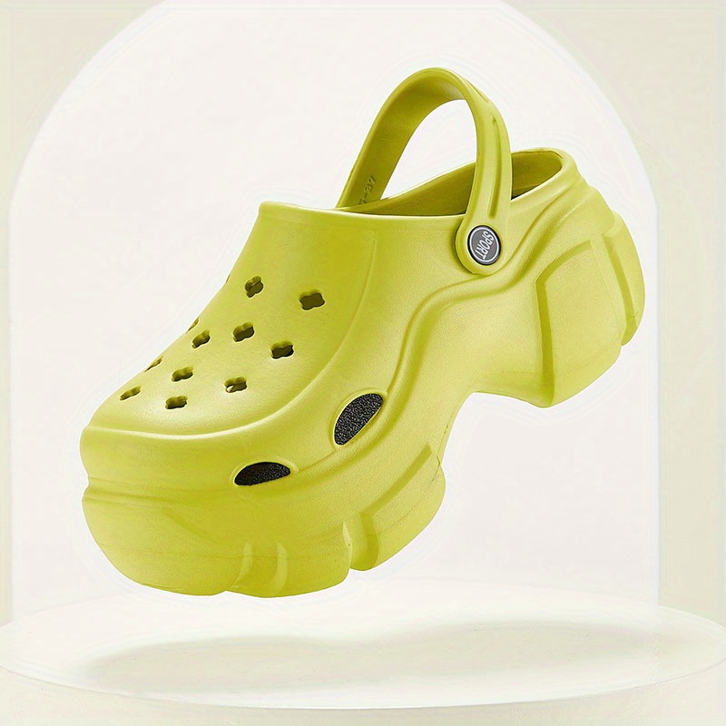 stylish platform clogs chunky heel solid color closed toe - Temu