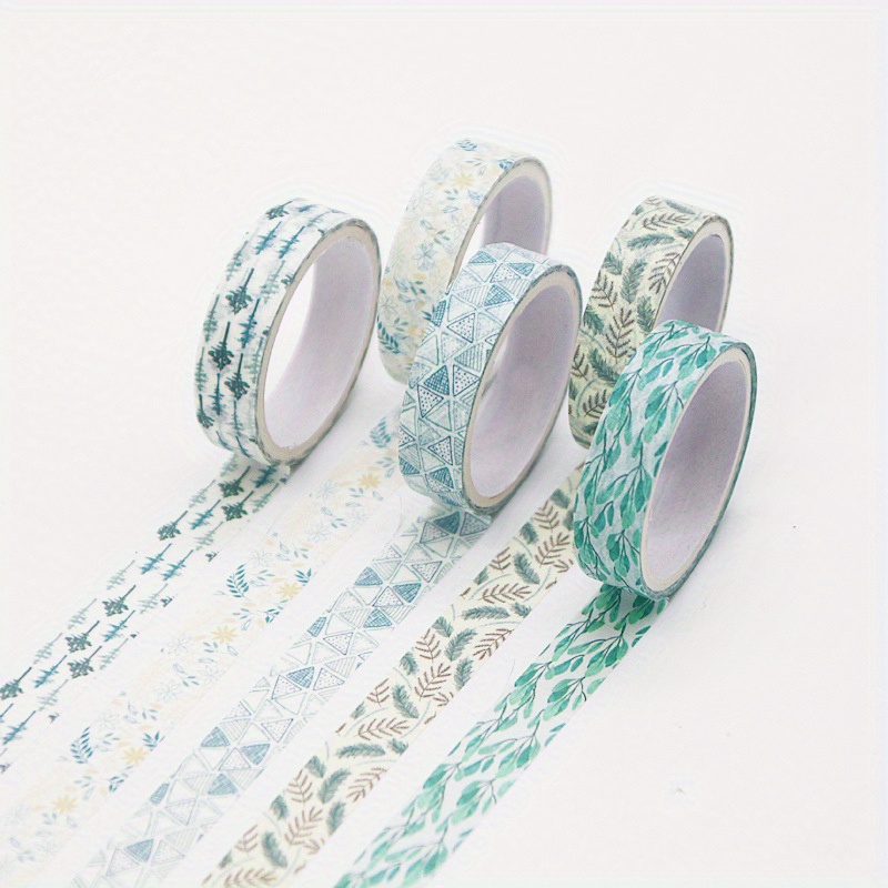 Washi Tape Pack of 10, Solid Colour Tape, Patterned Washi Tape for Journal,  Diary or Scrapbook 