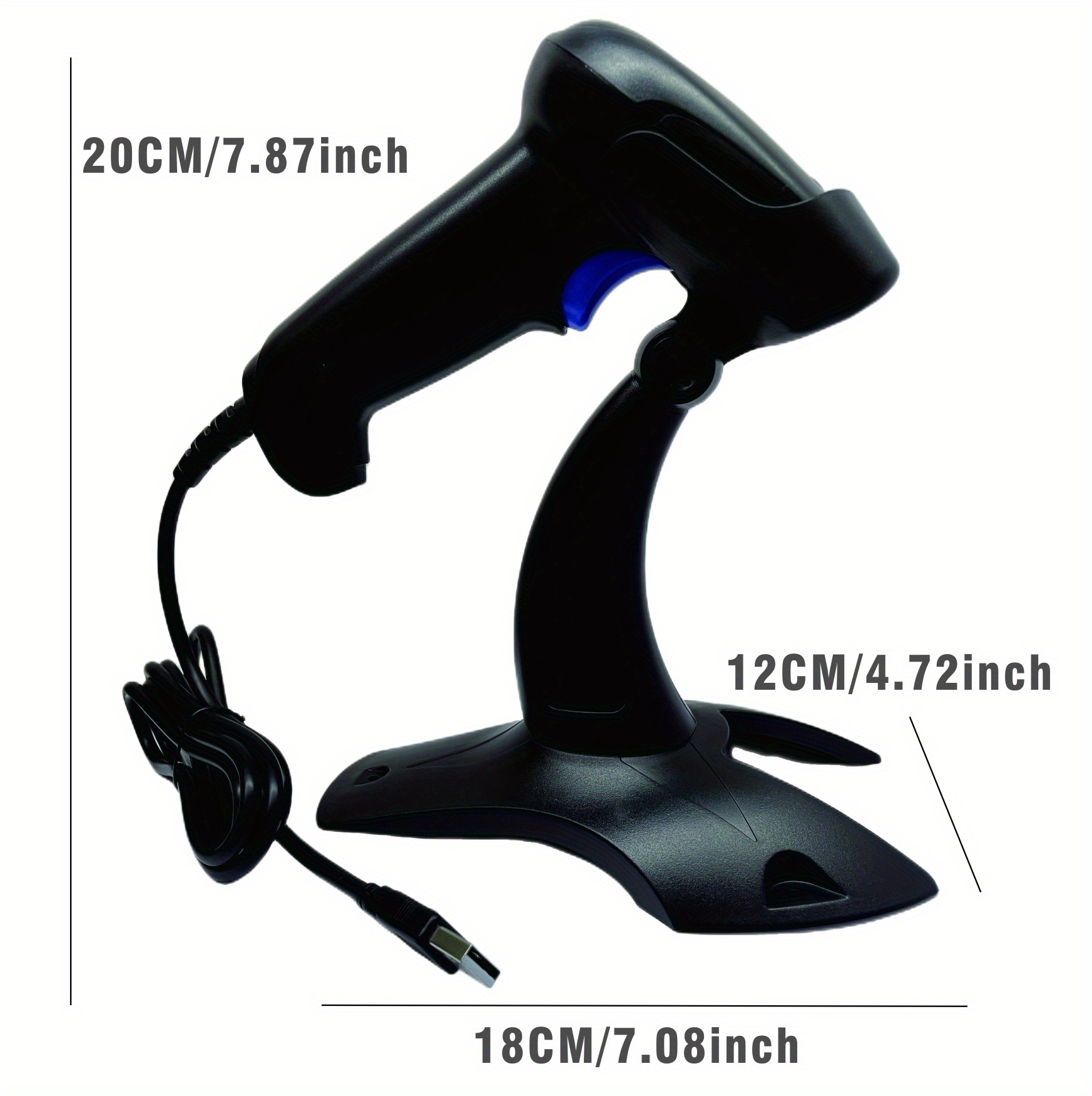 Barcode Scanner With Stand Usb Wired Inventory 1 Scanners For Computer Pos Support Automatic