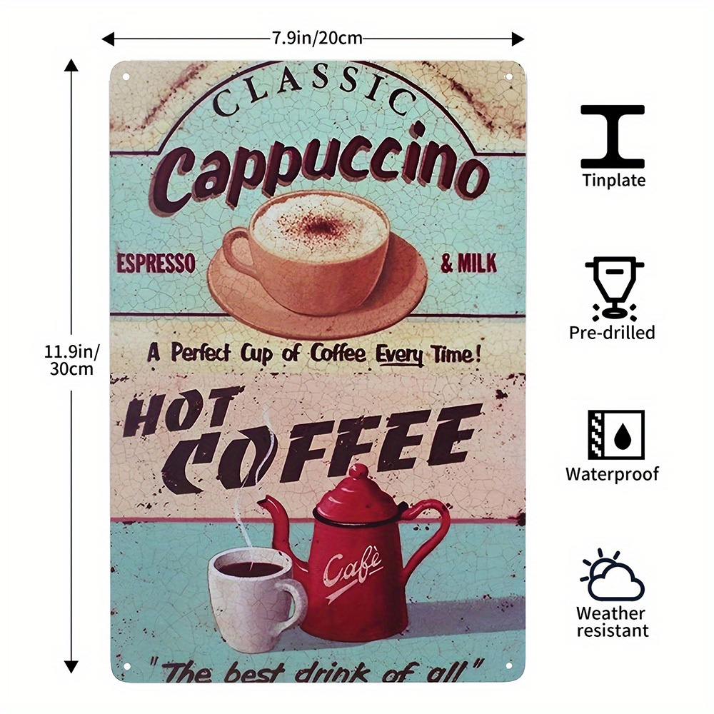 CHILDWEET Poster Caffe Tin Signs Retro Quadro Bar Stampe Parete Coffee Sign  Decoration Kitchen Vintage Signs Coffee Decor Tin Kitchen Signs Tin Signs