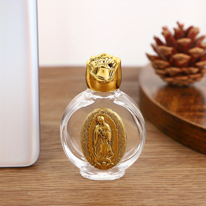 Large Glass Holy Water Bottle - Divine Mercy