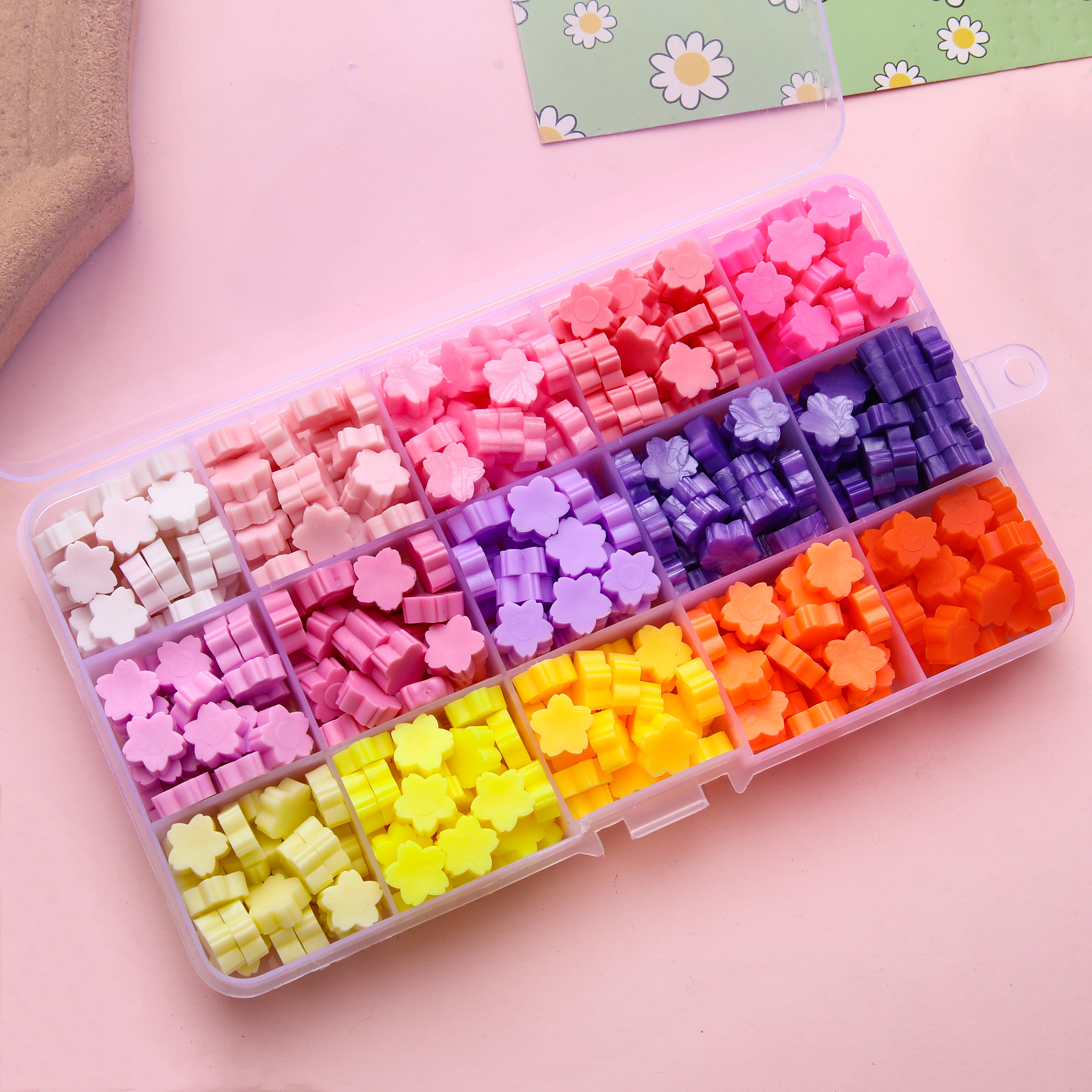 Petal Shaped Wax Bead Set Box With Wax Petal Paint Color - Temu