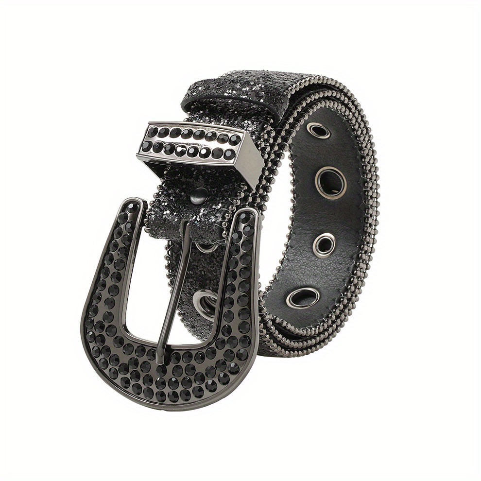 Glitter Y2K Hip Hop Belt Hollow Out Jeans Pants Belt
