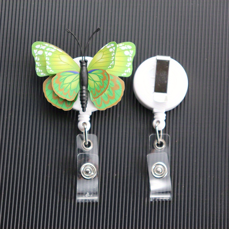 Butterfly Printed Badge Reel Retractable Cute Id Card Badge Holder