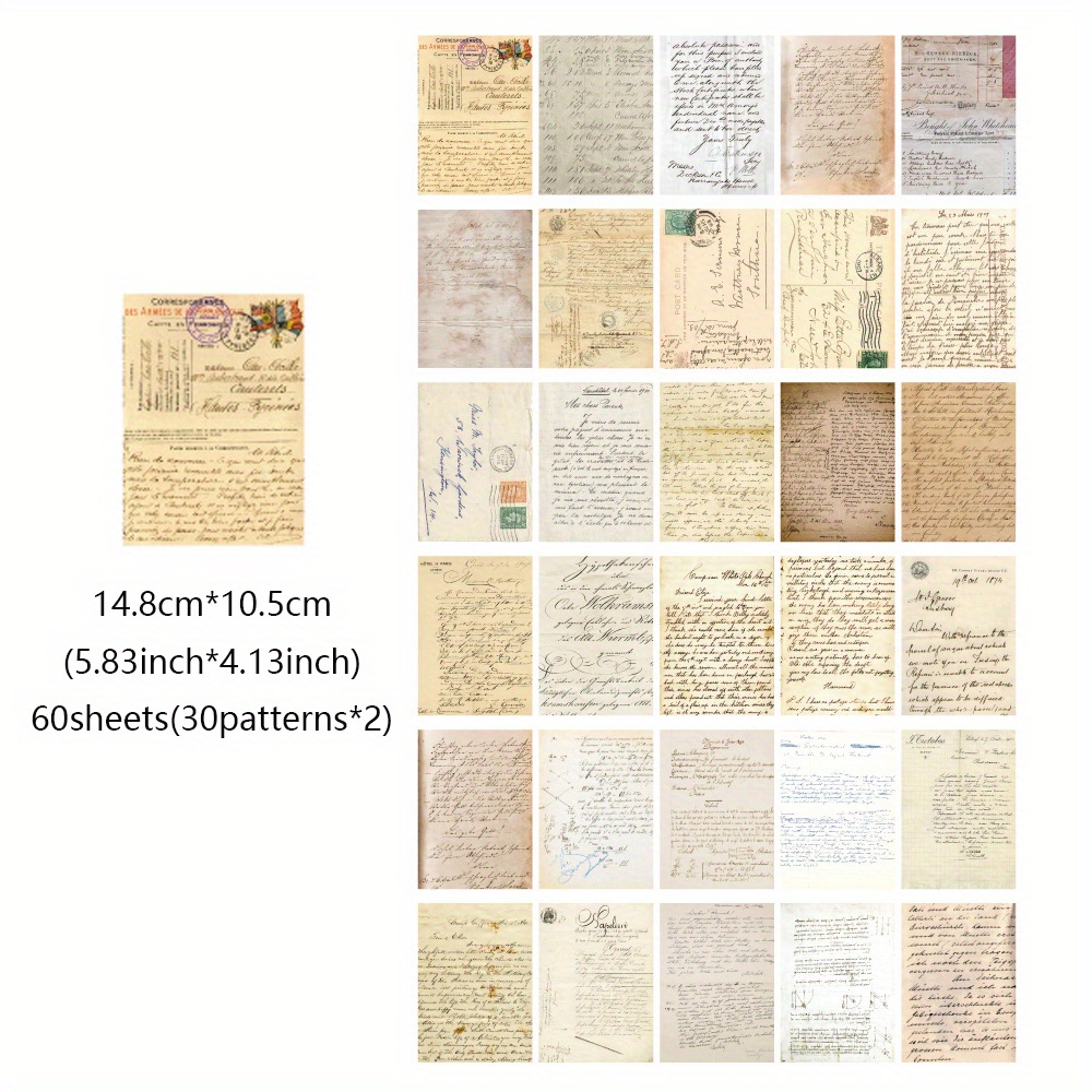 Vintage Scrapbook Paper Non sticky Retro Letters Materials - Temu