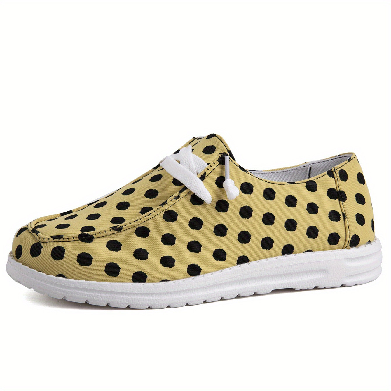 Women' Polka Dot Pattern Canvas Shoes Casual Lace - Temu