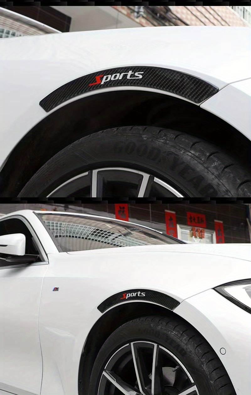 new car wheel eyebrow anti collision strip modified carbon fiber front and rear wheel eyebrow stickers to cover scratches decorative stickers details 6
