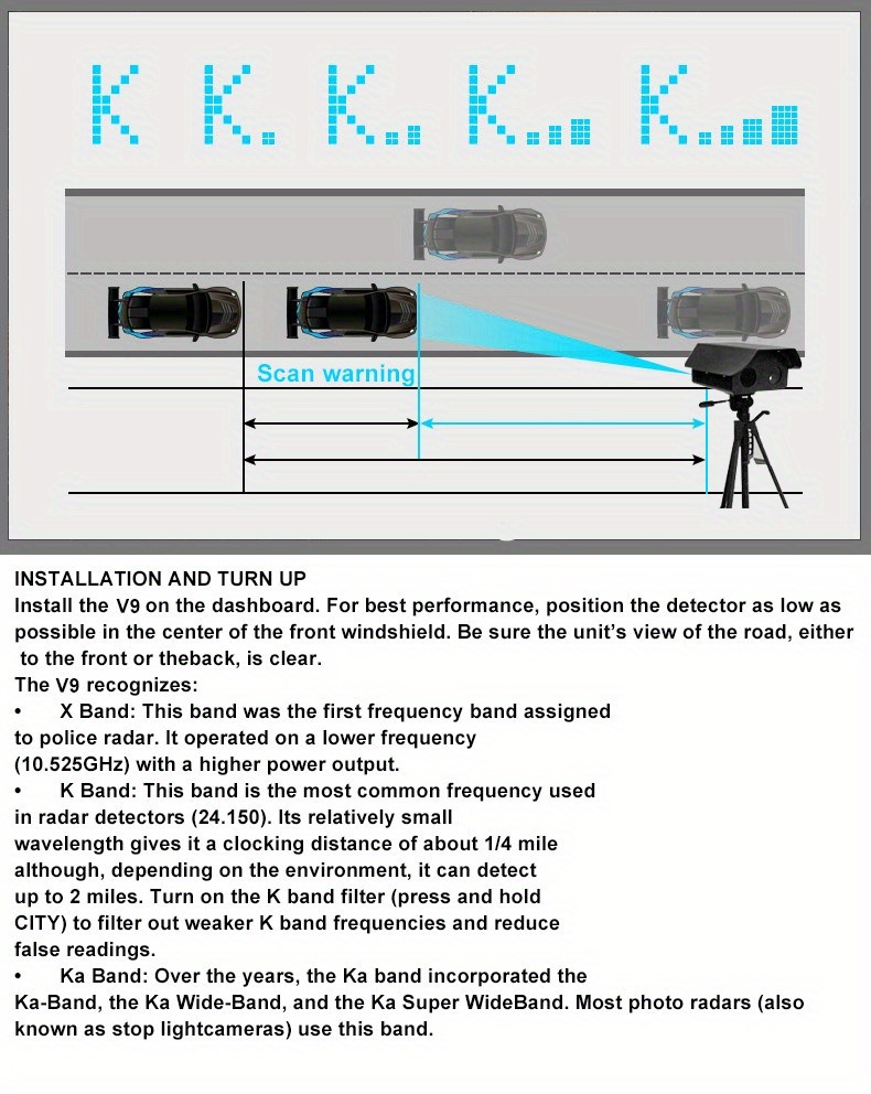 v9 speed detector ultimate car radar detector with voice prompt led display 360 detection details 5
