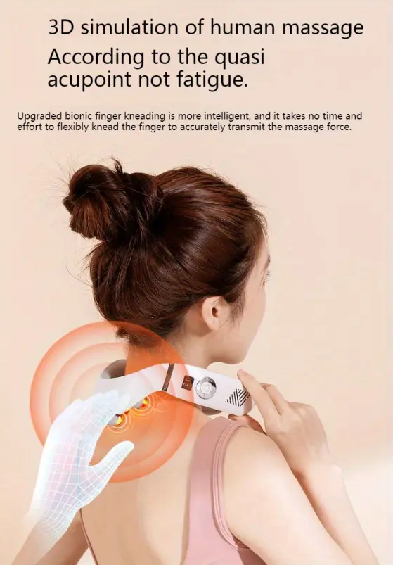 intelligent humanoid physical massager with built in 3500mah battery three levels of force adjustment four massage modes comfortable and skin friendly materials shoulder and neck cold and warm neck protection instrument cervical massage instrument details 5