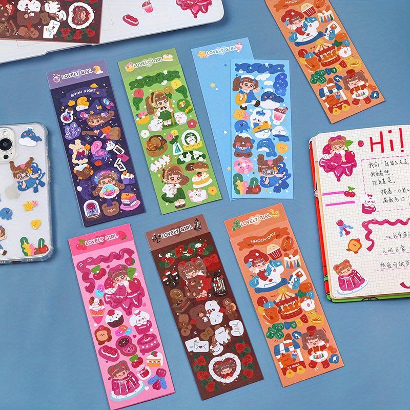 Coco Sparkle Laser Sticker Set Korean Sticker Cute Girl Boy Temu
