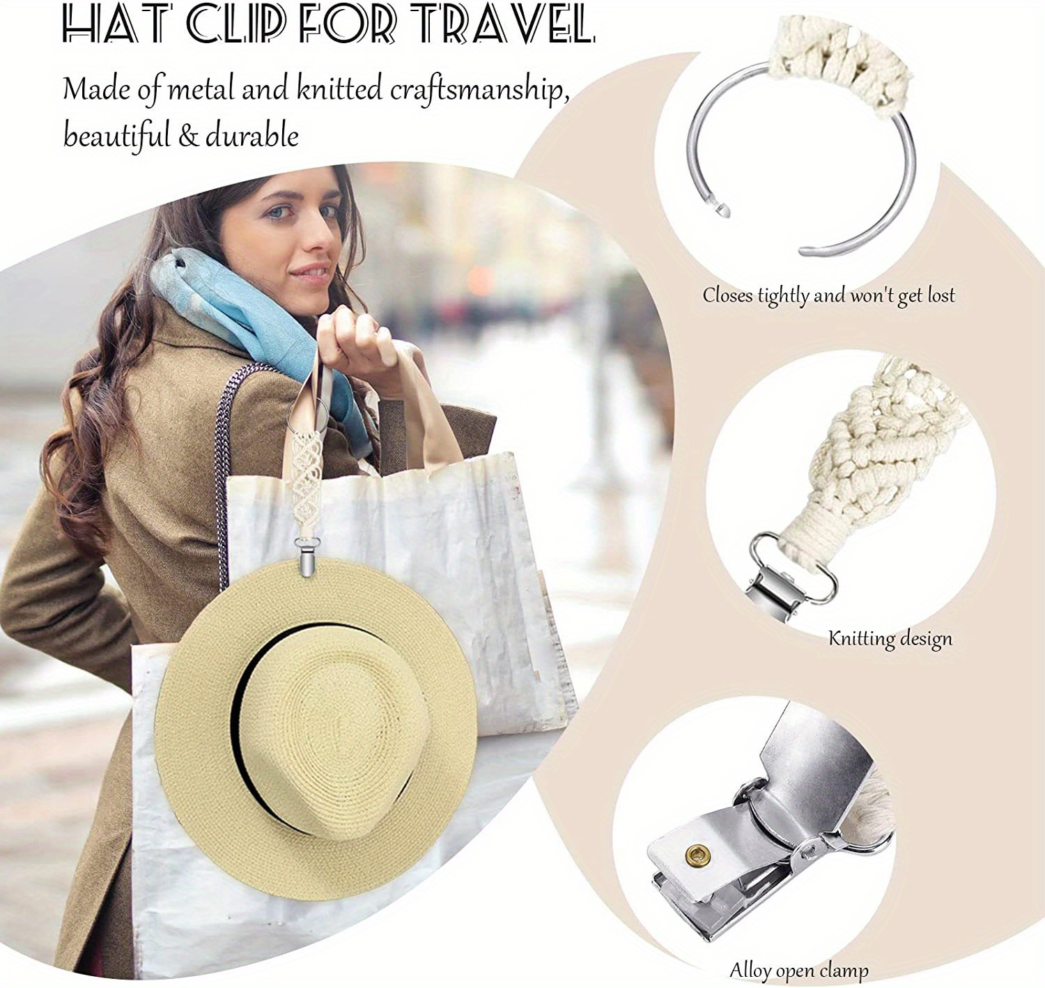 Simple Travel Hat Clip Durable Portable Hat Clip - Temu United Kingdom