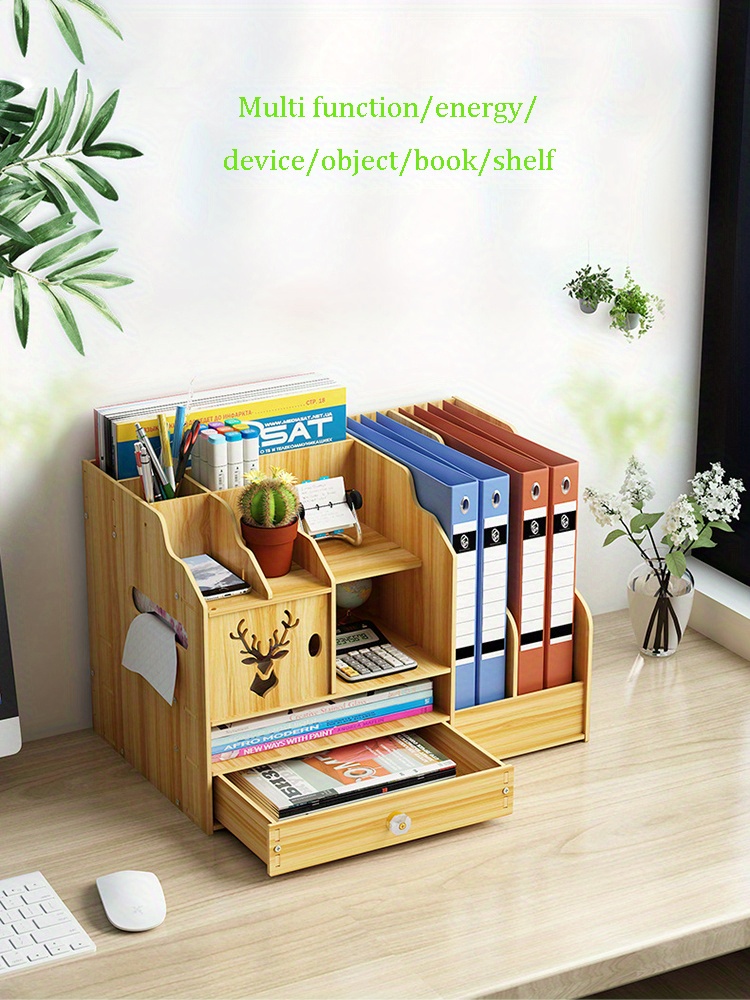 Wooden desk organizer - pen box –