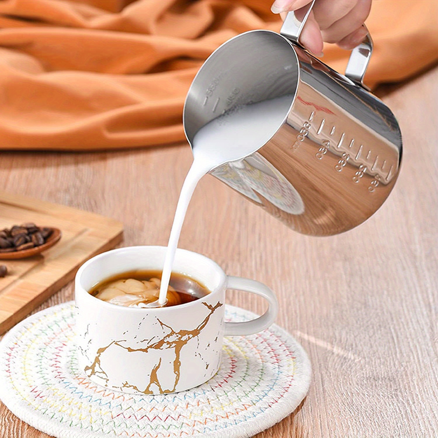 Stainless Steel Coffee Pull Flower Cup Including Scale With Pull