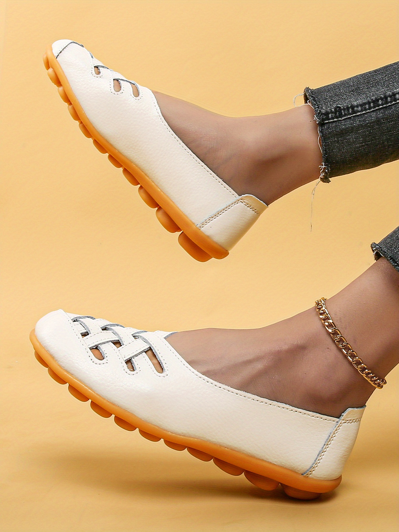 Zapatos Planos De Diseño Hueco Para Mujer, Zapatos Cerrados Ligeros Con  Punta, Zapatos Antideslizantes De Moda Para Mujer