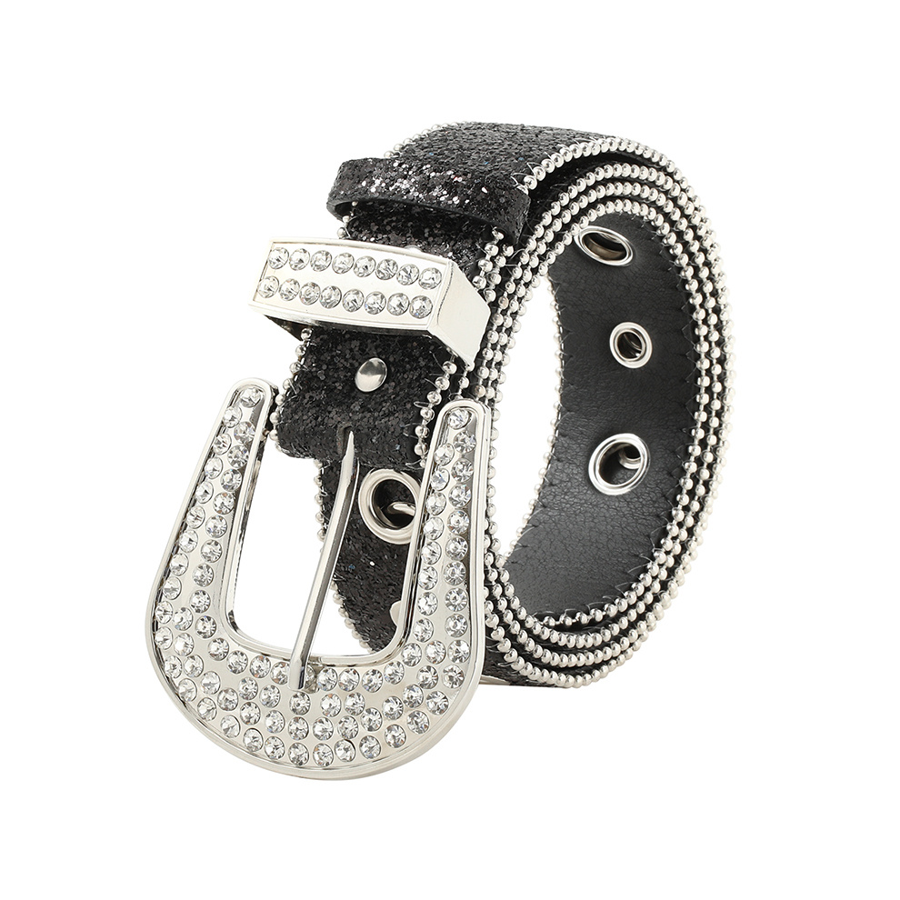 Glitter Y2K Hip Hop Belt Hollow Out Jeans Pants Belt