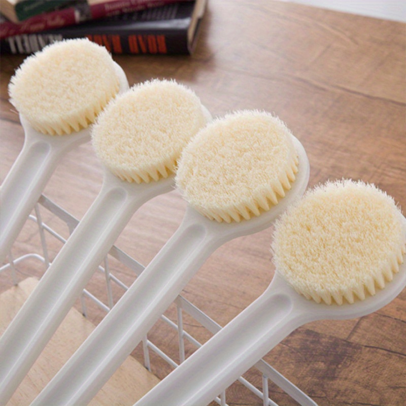 Magazine Bath Rubbing Back Toiletries Silicone Bath Rubbing Brush Long  Handle Soft Brush Cleaning Towel Rubbing Artifact 